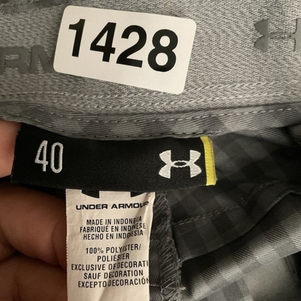 Under Armour Gray Plaid Stretch Pockets Flat Front Shorts Men 40x11 Indonesia‎ - Picture 2 of 6